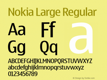 NokiaLarge Version 1.10 Font Sample