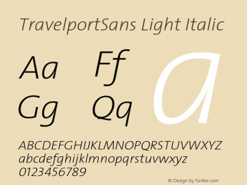 TravelportSans-LightItalic OTF 1.000;PS 001.000;Core 1.0.34图片样张