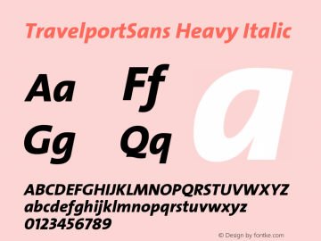 TravelportSans-HeavyItalic OTF 1.000;PS 001.000;Core 1.0.34图片样张