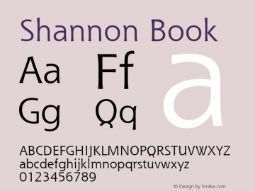 Shannon Book Version 1.0 Font Sample