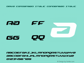 Drive Condensed Italic Version 1.0; 2014图片样张