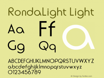 RondaLight Version 001.003 Font Sample