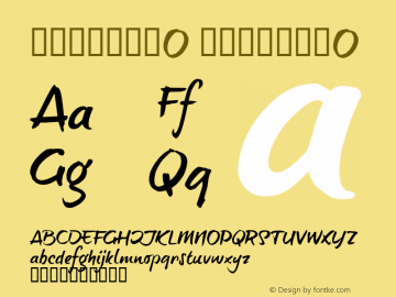 书法-英语字体O 书法-英语字体O Font Sample