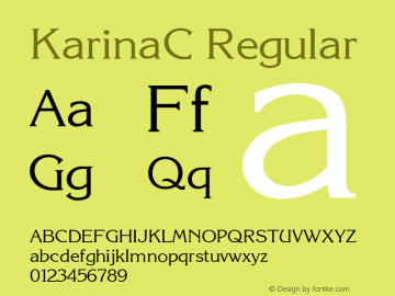KarinaC Regular 1.100.000 Font Sample