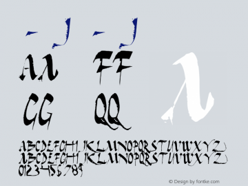 书法-英语字体J 书法-英语字体J Font Sample