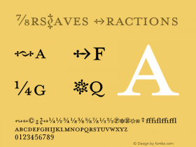 MrsEavesFractions Version 001.000 Font Sample