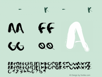 书法-英语字体K 书法-英语字体K Font Sample