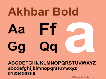 Akhbar Bold Version 2.00 Font Sample