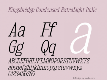 KingsbridgeCdEl-Italic Version 1.000图片样张