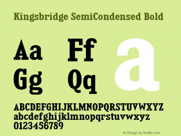KingsbridgeScRg-Bold Version 1.000 Font Sample