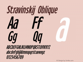 StravinskijOblique Version 001.000 Font Sample