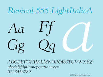 Revival 555 Light Italic Version 003.001图片样张