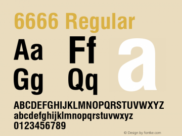 6666 Version 1.00 February 24, 2017, initial release Font Sample