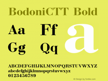 BodoniCTT Bold 1.000.000 Font Sample