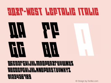 EAST-west Leftalic Version 1.0; 2014 Font Sample