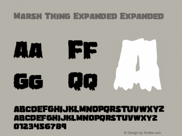 Marsh Thing Expanded Version 1.0; 2013 Font Sample