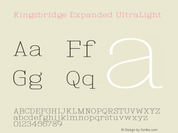 KingsbridgeExUl-Regular Version 1.000 Font Sample