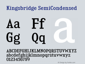 KingsbridgeScRg-Regular Version 1.000 Font Sample