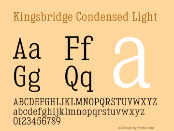 KingsbridgeCdLt-Regular Version 1.000 Font Sample