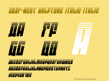 EAST-west Halftone Italic Version 1.0; 2014 Font Sample