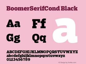 BoomerSerifCond-Black Version 1.0 Font Sample