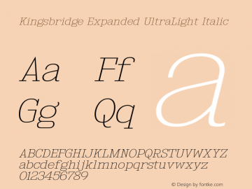 KingsbridgeExUl-Italic Version 1.000图片样张
