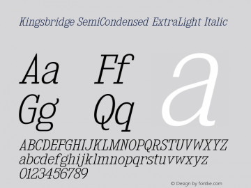KingsbridgeScEl-Italic Version 1.000图片样张