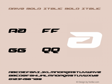 Drive Bold Italic Version 1.0; 2014图片样张