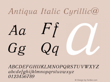 Antiqua Italic Cyrillic@ 1.0 Wed Nov 03 22:30:53 1993图片样张