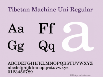 Tibetan Machine Uni 001.000 Font Sample