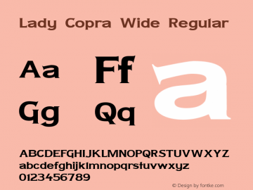 Lady Copra Wide 1.0 Font Sample