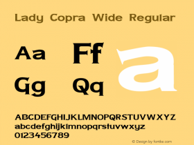 Lady Copra Wide 1.0 Font Sample