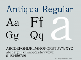 Antiqua Regular Converted from t:\ANT45___.TF1 by ALLTYPE图片样张
