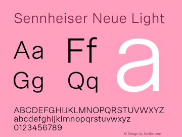 SennheiserNeue-Light Version 1.001 Font Sample