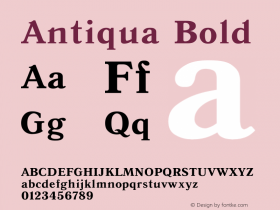 Antiqua Bold Converted from d:\windows\system\ANT75___.BF1 by ALLTYPE Font Sample