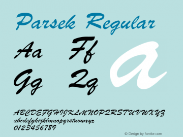Parsek Converted from t:\PARSEK.TF1 by ALLTYPE Font Sample