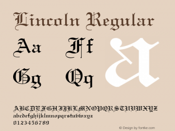 Lincoln 001.003 Font Sample