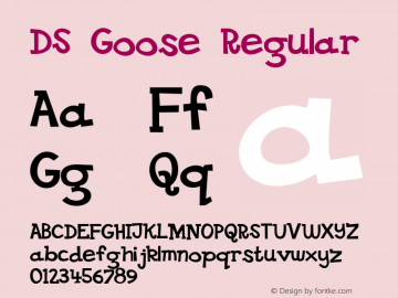 DS Goose Version 1.1; 2001 Font Sample