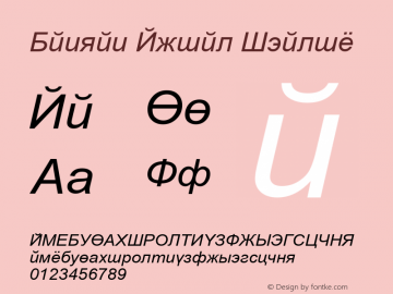 Danzan Arial Italic Version 1.1 - November 1992图片样张