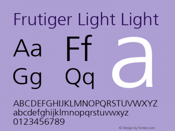 Frutiger Light Macromedia Fontographer 4.1 19/12/00图片样张