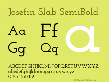 Josefin Slab SemiBold Version 1.000图片样张