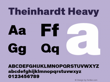 Theinhardt-Heavy Version 3.001 Font Sample