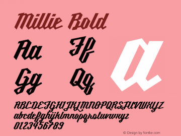 Millie Bold Version 5.005;PS 005.005;hotconv 1.0.70;makeotf.lib2.5.58329 Font Sample