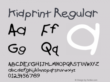 Kidprint Macromedia Fontographer 4.1.4 2/4/00 Font Sample