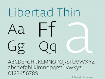 Libertad-Thin Version 1.000 Font Sample