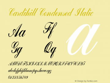 Cardihill-CondensedItalic Version 1.000图片样张