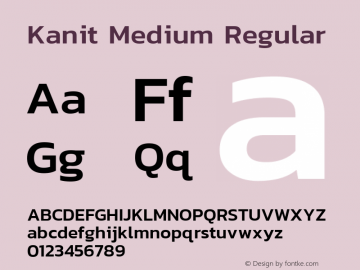 Kanit Medium Version 1.001 Font Sample