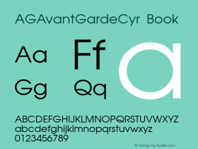 AGAvantGardeCyr Book 001.000 Font Sample