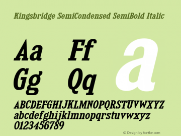 KingsbridgeScSb-Italic Version 1.000 Font Sample