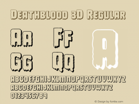 Deathblood 3D Version 1.0; 2013 Font Sample